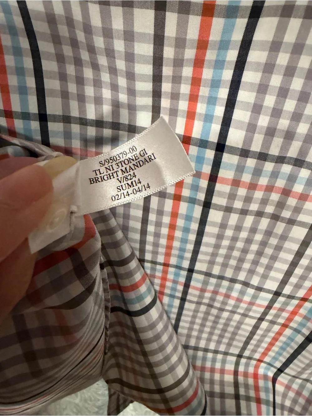 Banana Republic Multicolor Plaid Dress Shirt - Orange, Blue, Black